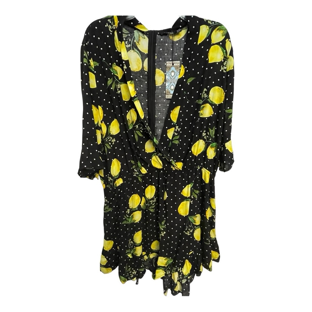 Boohoo Lemon romper with Ruffled Wrap Style
